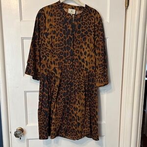 Tuckernuck Brown Leopard Print Midi Dress